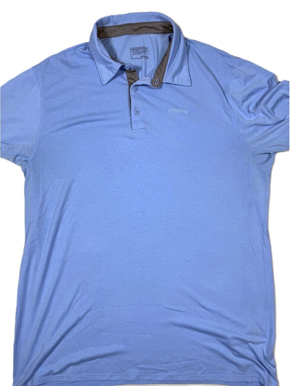 Patagonia Men's Short Sleeve Performance Polo Large Light Blue